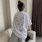 Short-sleeve Butterfly Print Back T-shirt / Shorts