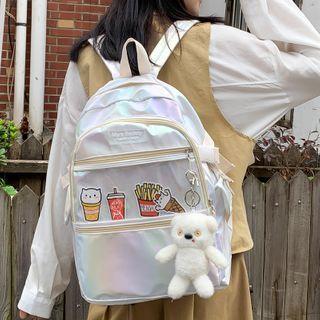 Pvc Panel Iridescent Backpack / Bag Charm / Set
