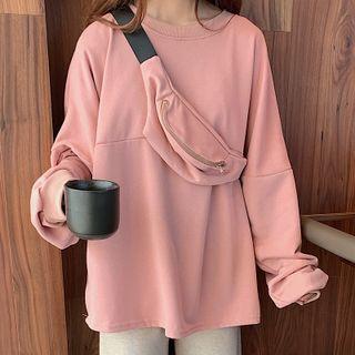 Plain Sweatshirt With Belt Bag