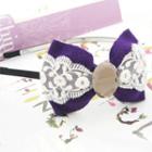 Flannelette Bow Hair Hoop -purple Purple - One Size