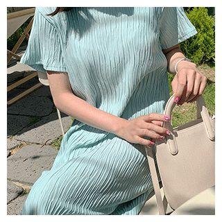 Round-neck Textured Dress