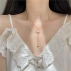 Butterfly Pendant Y Alloy Necklace Gold - One Size
