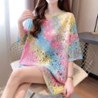 Tie-dye Print Floral T-shirt
