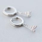Sterling Silver Rhinestone Tower Drop Earring 1 Pair - Silver - One Size