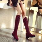 Genuine Leather Lace Up Tall Boots