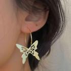 Cutout Metal Butterfly Earring Gold - 1438a#