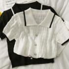 Embossed Light Knit Polo Shirt