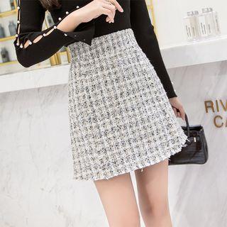 Tweed A-line Mini Skirt