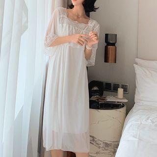 Elbow-sleeve Sleep Dress