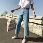 Lace Up Slit Jeans