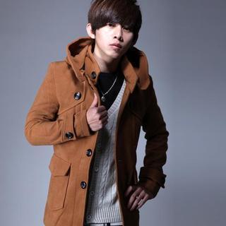 Single-breasted Hooded Coat