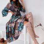Halter Print A-line Dress