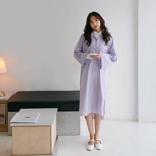Drop-shoulder Loose-fit Shirtdress