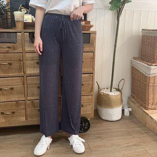 Glittered Loose-fit Pants