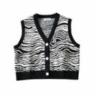 Zebra Print Knit Vest As Figure - One Size