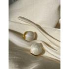 Zigzag Enamel Alloy Earring 1 Pair - White - One Size
