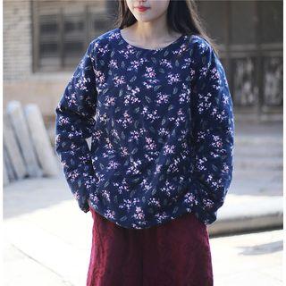 Floral Padded Long-sleeve Top