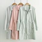 Drawstring Waist Pocketed Coatdress