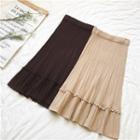 Frill Trim Knit A-line Skirt