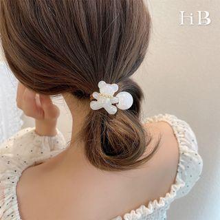 Bear Rhinestone Hair Tie Brown & Off-white - One Size
