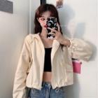 Hooded Loose-fit Drawstring Top