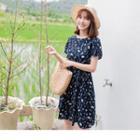Short Sleeve Floral Print Dress