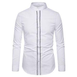 Long-sleeve Contrast-lining Shirt