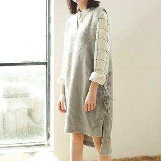Lace Up Side Knit Vest Dress