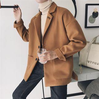 Dual-pocket Buttoned Coat