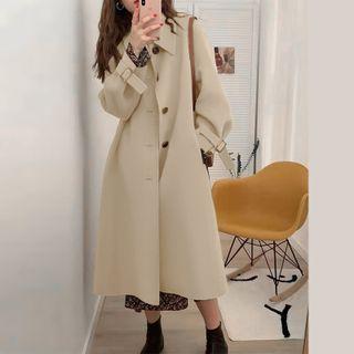 Single Breasted Plain Fleece Coat
