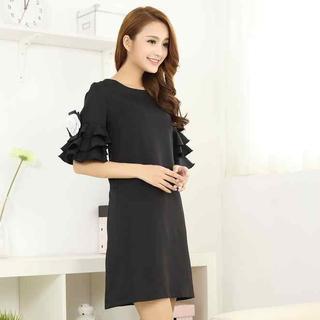 Ruffle Short-sleeve Dress