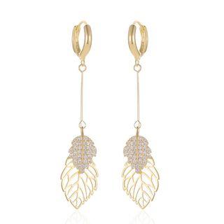 Leaf Earring 1 Pair - Gold - One Size