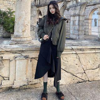Zip Bomber Jacket / Midi Skirt