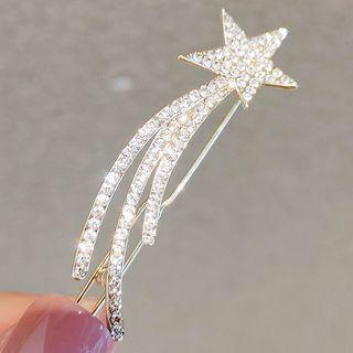 Rhinestone Star Hair Clip Ly298 - White - One Size