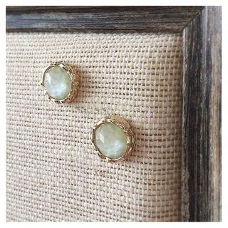 Rhinestone Stud Earring 1 Pair - Mint Green - One Size
