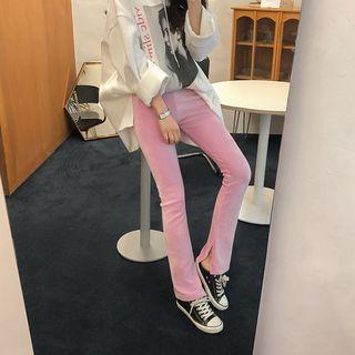 Slashed Boot-cut Corduroy Pants
