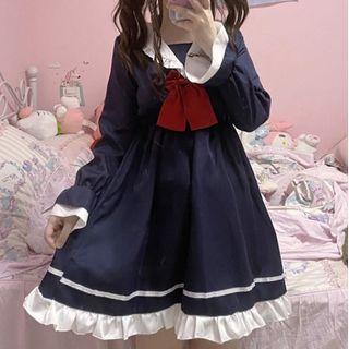 Flared-cuff Bow A-line Dress