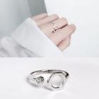 925 Sterling Silver Geometric Open Ring 925 Silver - As Shown In Figure - One Size