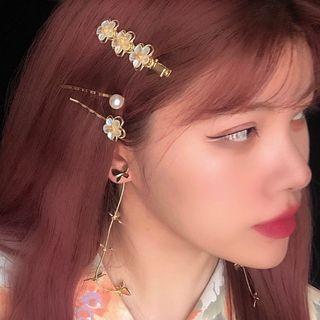 Flower Faux Pearl Hair Clip / Hair Pin / Set