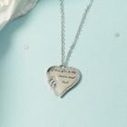 Alloy Heart Pendant Necklace Letter - Silver - One Size