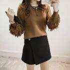 Chiffon Panel Sweater