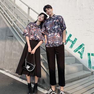 Couple Matching Short-sleeve Shirt / A-line Skirt / Pants / Set