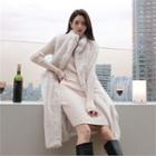 Hidden-button Faux-fur Long Vest