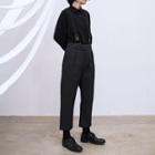 Cropped Straight-cut Jumper Pants Dark Gray - One Size