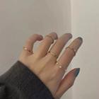 Set Of 5: Alloy Ring (various Designs) Set Of 5 - 04 - J0191 - Gold - One Size