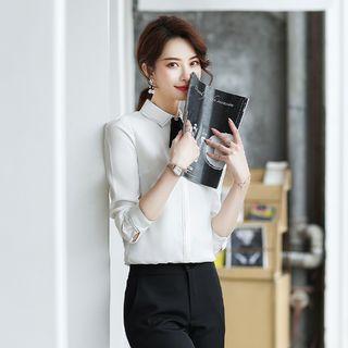Plain Shirt / Slim-fit Dress Pants / Set