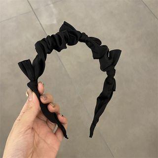 Bow Fabric Headband 1 Pc - Black - One Size