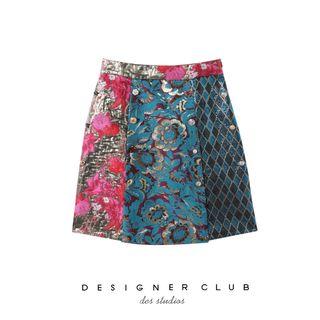 Patterned Mini A-line Skirt