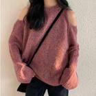 Cutaway-shoulder Loose-fit Sweater