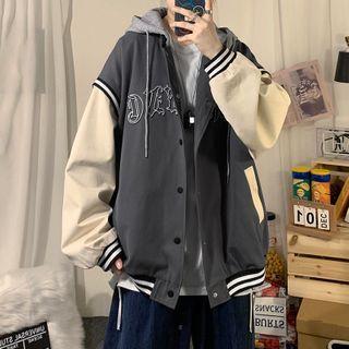 Mock Two-piece Panel Hooded Jacket